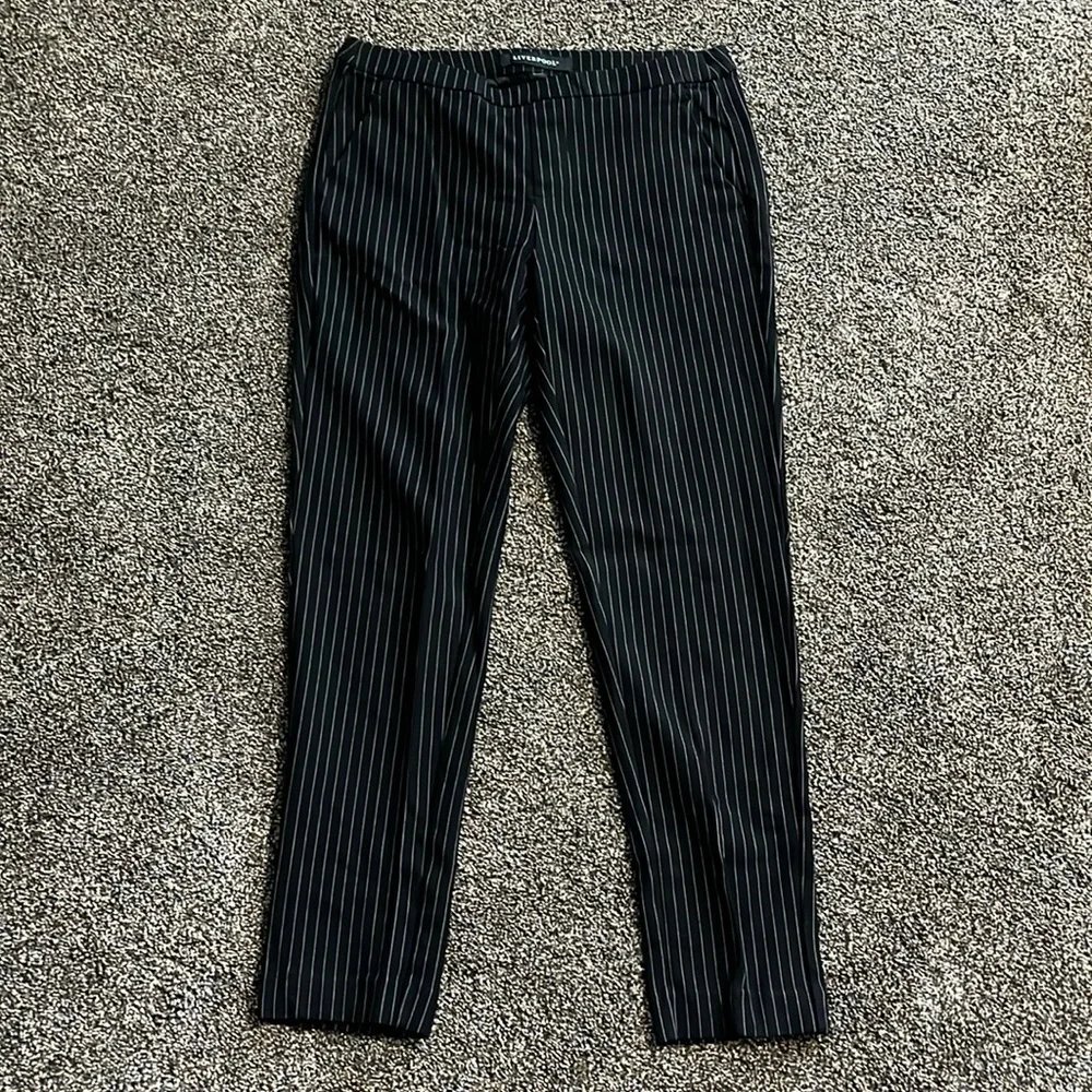 Liverpool black pinstripe stretch waist trousers pants size 4 size 27